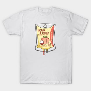 Aesthetic Korean Lychee and Peach Flavored Milk IV Bag for medical and nursing students, nurses, doctors, and health workers who love milk T-Shirt